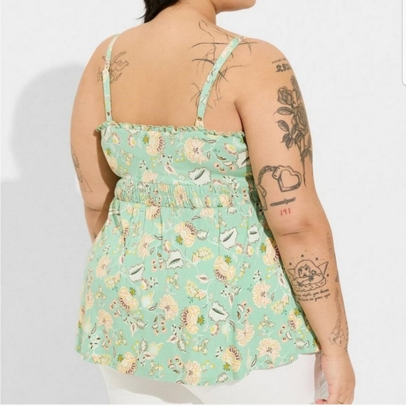 Torrid Sweatheart Ruched Babydoll Sleeveless Top In Hemlock Greet Size 4x - Picture 2 of 14